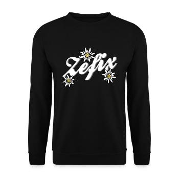 Edelweiß - Unisex Pullover - Schwarz - Vorne - Alina (178cm) & Michal (187cm)