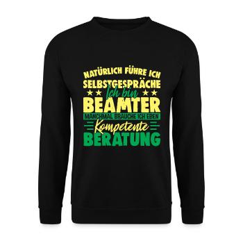 Kompetenter Beamter Lustig Für Beamte - Unisex Pullover - Schwarz - Vorne - Alina (178cm) & Michal (187cm)