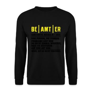 Beamter Definition Lustig - Unisex Pullover - Schwarz - Vorne - Alina (178cm) & Michal (187cm)