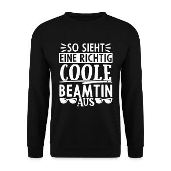 So Sieht Eine Coole Beamtin Aus - Unisex Pullover - Schwarz - Vorne - Alina (178cm) & Michal (187cm)