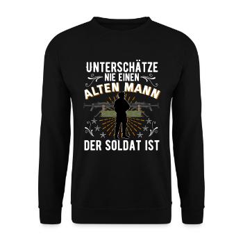 Bundeswehr Soldat Soldaten Spruch Herren Geschenk - Unisex Pullover - Schwarz - Vorne - Alina (178cm) & Michal (187cm)