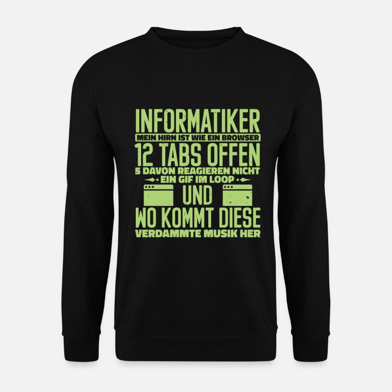 Informatiker 12 Tabs Offen - Unisex Pullover - Schwarz
