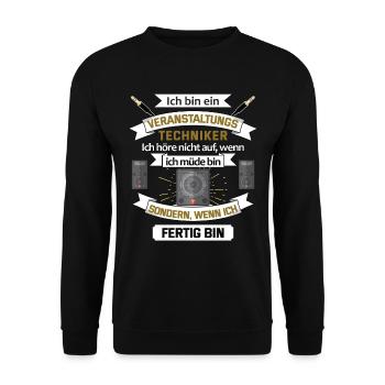 Veranstaltungstechniker Tontechniker Geschenk - Unisex Pullover - Schwarz - Vorne - Alina (178cm) & Michal (187cm)