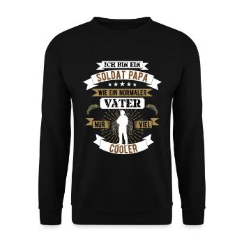 Bundeswehr Soldat Papa Vater Männer Geschenk - Unisex Pullover - Schwarz - Vorne - Alina (178cm) & Michal (187cm)