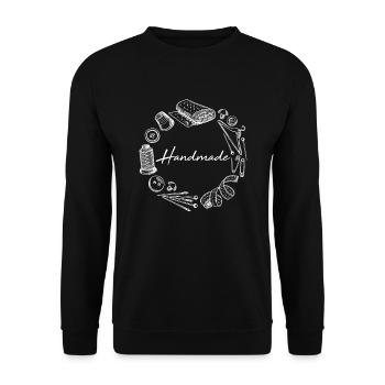 Handmade sewing utensils - Unisex Sweatshirt - black - Front - Alina (178cm) & Michal (187cm)