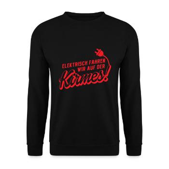 Elektrisch Fährt Man Auf Der Kirmes - Unisex Pullover - Schwarz - Vorne - Alina (178cm) & Michal (187cm)