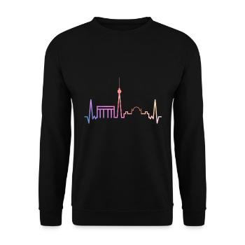 Berlin skyline - Unisex Sweatshirt - black - Front - Alina (178cm) & Michal (187cm)