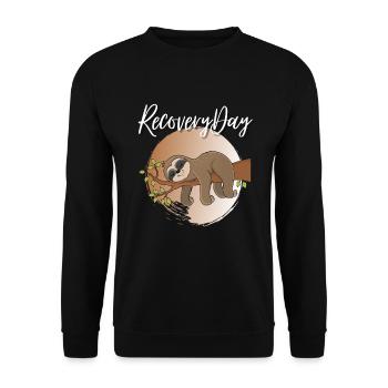 Recreation day t-shirt jogging running sport runner - Unisex Sweatshirt - black - Front - Alina (178cm) & Michal (187cm)