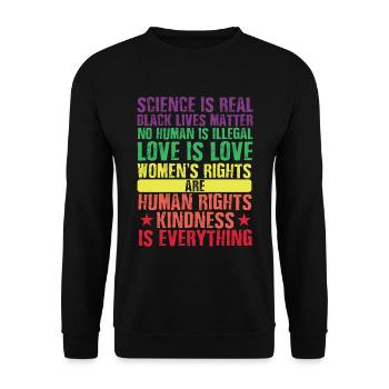 Droits de l'homme L'amour est l'amour Les vies noires comptent - Sweat-shirt Unisexe - noir - Devant - Alina (178cm) & Michal (187cm)