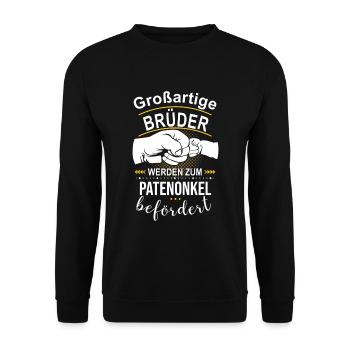 Großartige Brüder werden zum Patenonkel befördert - Unisex Pullover - Schwarz - Vorne - Alina (178cm) & Michal (187cm)