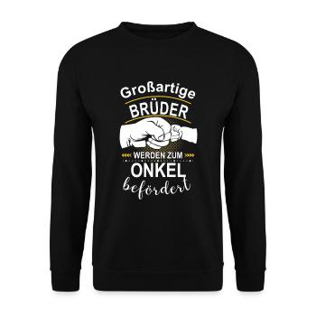 Großartige Brüder werden zum Onkel befördert - Unisex Pullover - Schwarz - Vorne - Alina (178cm) & Michal (187cm)