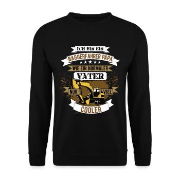 Baggerfahrer Papa Bagger Bauarbeiter Geschenk - Unisex Pullover - Schwarz - Vorne - Alina (178cm) & Michal (187cm)