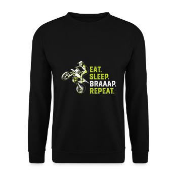 Eat Sleep Braap Répéter - Sweat-shirt Unisexe - noir - Devant - Alina (178cm) & Michal (187cm)