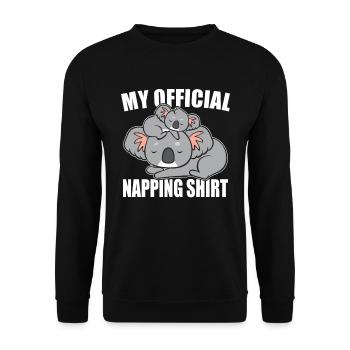 cute koala, Official Napping Shirt for sleeping - Unisex Sweatshirt - black - Front - Alina (178cm) & Michal (187cm)