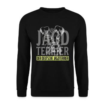 Jagdterrier Der Deutsche Terrier - Unisex Pullover - Schwarz - Vorne - Alina (178cm) & Michal (187cm)