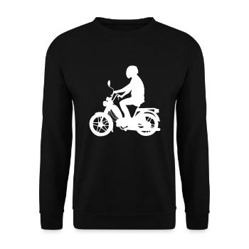 Cadeau de conception de cyclomoteur cyclomoteur - Sweat-shirt Unisexe - noir - Devant - Alina (178cm) & Michal (187cm)