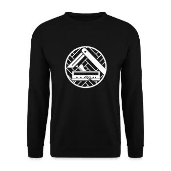 Parquet layer floor layer men gift - Unisex Sweatshirt - black - Front - Alina (178cm) & Michal (187cm)