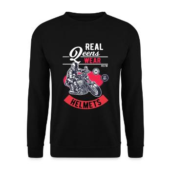Motorcycle women ladies biker design gift - Unisex Sweatshirt - black - Front - Alina (178cm) & Michal (187cm)