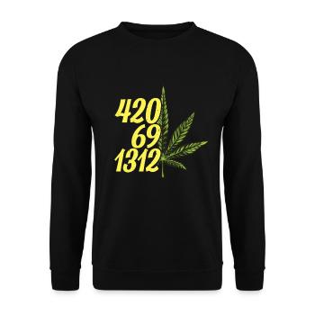 420 Cannabis Kultur Kiffer Weed - Unisex Pullover - Schwarz - Vorne - Alina (178cm) & Michal (187cm)