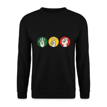 422 Cannabis Kultur Kiffer Weed - Unisex Pullover - Schwarz - Vorne - Alina (178cm) & Michal (187cm)