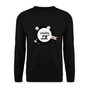 I Love Sewing Handmade Nähen Geschenk Näherin - Unisex Pullover - Schwarz - Vorne - Alina (178cm) & Michal (187cm)