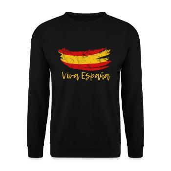 Viva España, Spanien, Geschenk - Unisex Pullover - Schwarz - Vorne - Alina (178cm) & Michal (187cm)