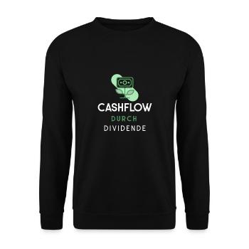 Cashflow durch Dividende Aktionär Geschenk Stocks - Unisex Pullover - Schwarz - Vorne - Alina (178cm) & Michal (187cm)