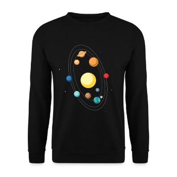 Solar System Classic Space Gift Idea - Unisex Sweatshirt - black - Front - Alina (178cm) & Michal (187cm)