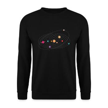 Space Astronomy Milky Way Gift Idea - Unisex Sweatshirt - black - Front - Alina (178cm) & Michal (187cm)