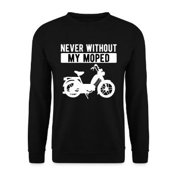 Moped Mofa Spruch Geschenk - Unisex Pullover - Schwarz - Vorne - Alina (178cm) & Michal (187cm)