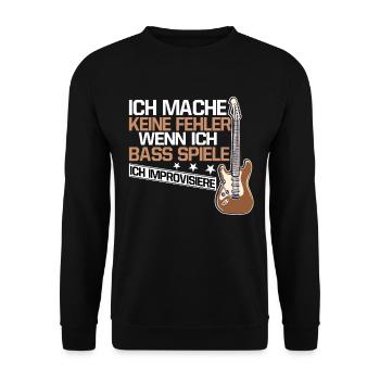 Bass Musiker Bassist Spruch Geschenk - Unisex Pullover - Schwarz - Vorne - Alina (178cm) & Michal (187cm)