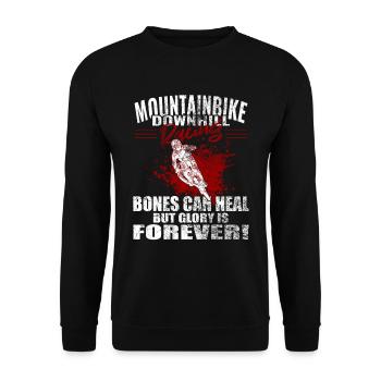 Mountain bike downhill racing, bicycle mountain bike - Unisex Sweatshirt - black - Front - Alina (178cm) & Michal (187cm)