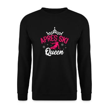 Apres Ski Queen Skihaserl Skifahren Geschenk - Unisex Pullover - Schwarz - Vorne - Alina (178cm) & Michal (187cm)