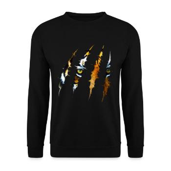tiger - Unisex Sweatshirt - black - Front - Alina (178cm) & Michal (187cm)