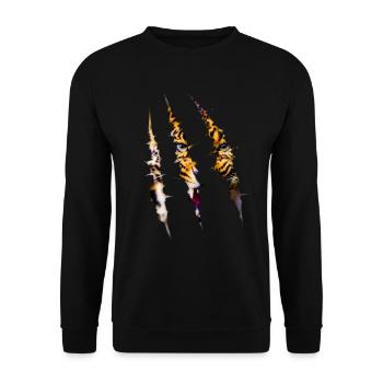 leopard - Unisex Sweatshirt - black - Front - Alina (178cm) & Michal (187cm)