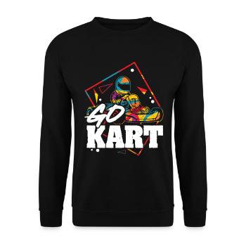Go Kart Racer Construit pour Speed King Of Racetrack - Sweat-shirt Unisexe - noir - Devant - Alina (178cm) & Michal (187cm)