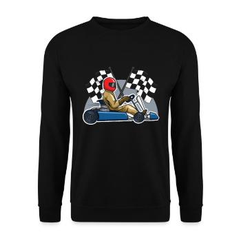 Idée cadeau vintage karting rétro karting - Sweat-shirt Unisexe - noir - Devant - Alina (178cm) & Michal (187cm)