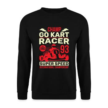 Idée cadeau Go Kart Racer Super Speed Racetrack - Sweat-shirt Unisexe - noir - Devant - Alina (178cm) & Michal (187cm)