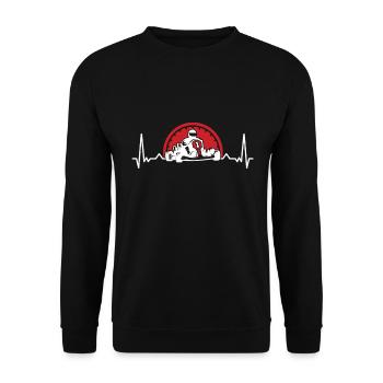 Herzschlag Für Kartfahrer Go-Kart Rennkart - Unisex Pullover - Schwarz - Vorne - Alina (178cm) & Michal (187cm)