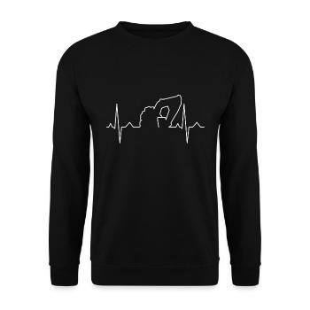 Excavator excavator operator heartbeat gift - Unisex Sweatshirt - black - Front - Alina (178cm) & Michal (187cm)