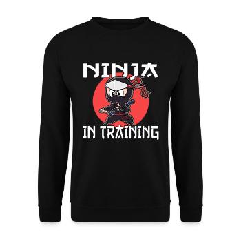 Ninja en formation, cadeau pour les fans de ninja, ninjas - Sweat-shirt Unisexe - noir - Devant - Alina (178cm) & Michal (187cm)