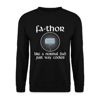 Wikinger Papa Thor Vater Geschenk - Unisex Pullover - Schwarz - Vorne - Alina (178cm) & Michal (187cm)