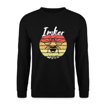 Bienen Imker - Retro Vintage - Unisex Pullover - Schwarz - Vorne - Alina (178cm) & Michal (187cm)