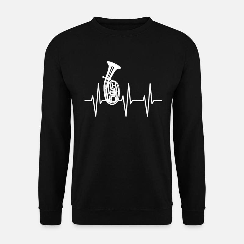Tenorhorn Herzschlag Herzfrequenz - Blasinstrument - Unisex Pullover - Schwarz