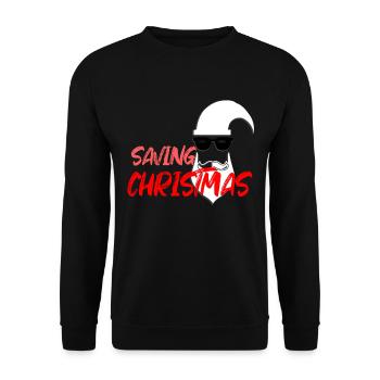 Merry Christmas design, Christmas, Save - Unisex Sweatshirt - black - Front - Alina (178cm) & Michal (187cm)