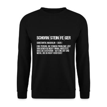 Definition Eines Schornsteinfegers Kaminkehrer - Unisex Pullover - Schwarz - Vorne - Alina (178cm) & Michal (187cm)