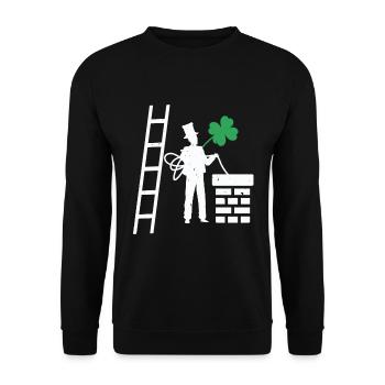 Schonsteinfeger lucky charm shamrock gift - Unisex Sweatshirt - black - Front - Alina (178cm) & Michal (187cm)