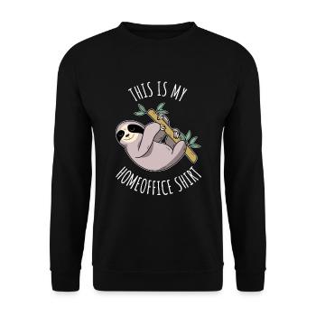 Funny sloth, home office shirt, saying. - Unisex Sweatshirt - black - Front - Alina (178cm) & Michal (187cm)