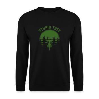 Stupid Tree Disc Golf Ultimate Frolf Frisbee - Unisex Sweatshirt - black - Front - Alina (178cm) & Michal (187cm)