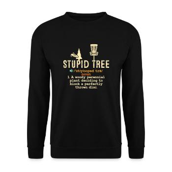 Disc Golf Stupid Tree Ultimate Frolf Frisbee - Unisex Sweatshirt - black - Front - Alina (178cm) & Michal (187cm)